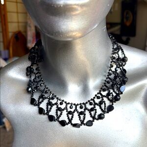 Antique Mourning Beads Necklace
